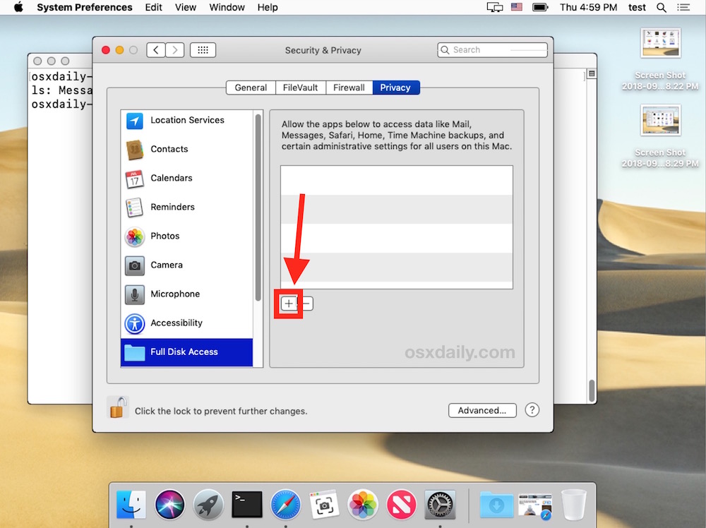 Add Permissions To App Mac Safari Terminal